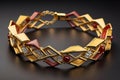 Jewelry bracelet with precious stones on a black background. generative ai. Royalty Free Stock Photo