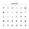 Jewelry Colored Line Icons