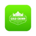 Jewelry crown icon green vector