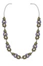 Jewelry design art necklace set with diamond blue topaz and amethyst.