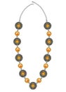 Jewelry design art vintage and orange sapphire fashion necklace.