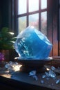 A jewelry design blue crystal geode generative AI