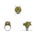 Jewelry Design Dragon Men Ring. Royalty Free Stock Photo