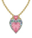 Jewelry design fancy mix vintage heart pendant. Royalty Free Stock Photo