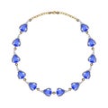 Jewelry design modern art fancy blue sapphire necklace.