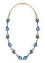 Jewelry design modern art fancy blue sapphire necklace.