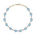 Jewelry design modern art fancy blue topaz necklace.