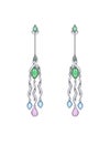 Jewelry design modern art fancy gem earrings.