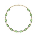 Jewelry design modern art fancy green sapphire necklace.