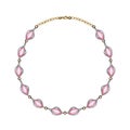 Jewelry design modern art fancy pink sapphire necklace.