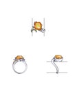 Jewelry design modern art fancy ring. Royalty Free Stock Photo