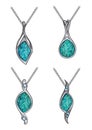 Jewelry design modern art set with turquoise pendant. Royalty Free Stock Photo