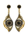 Jewelry design surreal eyes mix vintage earrings.