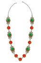 Jewelry design turquoise and red sapphire fashion necklace.