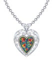 Jewelry design vintage heart set with black opal white gold pendant. Royalty Free Stock Photo