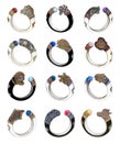 Jewelry design zodiac sign bangle.