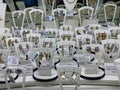 A jewelry display case of diamond earrings waiting for customers to purchase at a Sams Club retail store