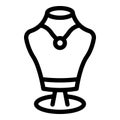 Jewelry dummy ruby icon, outline style