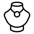 Jewelry dummy shop icon, outline style