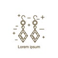 Jewelry earring symbol vector illustration. Diamond logo symbol. Fashion luxury gift icon isolated. Gold brilliant