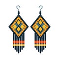 Jewelry Earrings For Woman, Native American Indian Culture Symbol, Ethnic Object From North America Isolated Icon