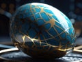 Jewelry egg made of stone inlaid with gold. decoration or decor. Royalty Free Stock Photo