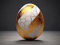 Jewelry egg made of stone inlaid with gold. decoration or decor. Royalty Free Stock Photo