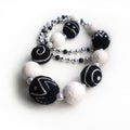 Jewelry from felted beads handmade Royalty Free Stock Photo