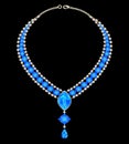 Jewelry female necklace with blue jewels