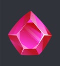 Jewelry gemstone. Precious stone or gem. Vector crystal icon. Isolated exquisite jewelry stone Royalty Free Stock Photo