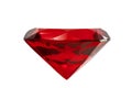 Jewelry and gemstones concept with close up on a red ruby gemstone isolated on a white background with clipping path