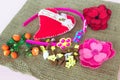 Jewelry for girls, bracelets, hoop, felt brooches and heart