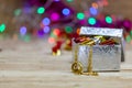 Jewelry, gold necklaces and gold rings put on gift boxes. Royalty Free Stock Photo