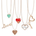 Jewelry heart chains