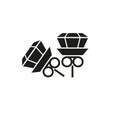 Jewelry icon. Stud earrings. Web design. Simple vector illustration on a white background