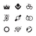 Jewelry icons set