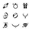 Jewelry icons set