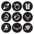 Jewelry icons set