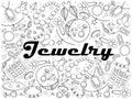 Jewelry line art design raster illustration