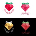Jewelry logo design, bright crystal, modern flat style