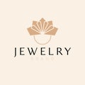 Jewelry logo design. Ring with diamond logotype.