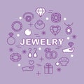 Jewelry minimal outline icons