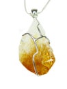 Jewelry pendant with bright citrine crystal