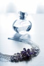 Jewelry and perfume bottle Royalty Free Stock Photo