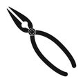 Jewelry pliers icon in black style isolated on white background. Precious minerals and jeweler symbol stock vector