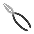 Jewelry pliers icon in monochrome style isolated on white background. Precious minerals and jeweler symbol stock vector