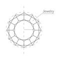 Jewelry Production Sketch Isolated. Precious Stone