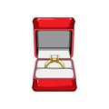 jewelry proposal ring box cartoon vector illustration
