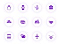 jewelry purple color vector icons