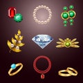 Jewelry realistic icons